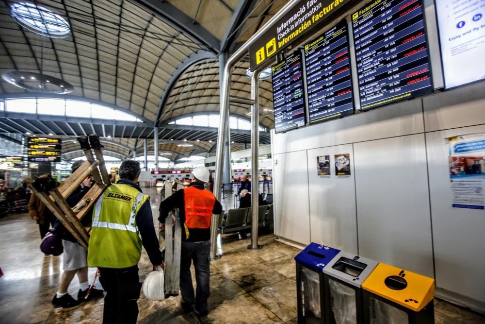 El temporal obliga a cerrar el tráfico aéreo en el aeropuerto de Alicante-Elche