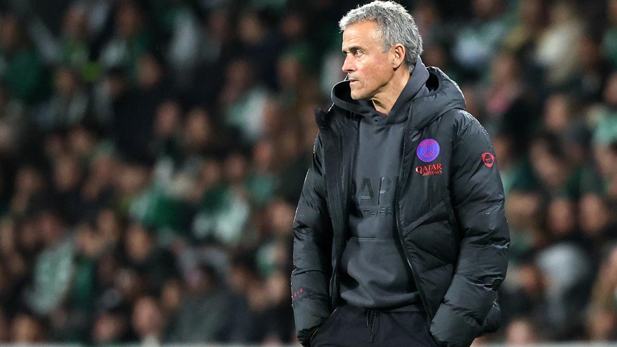 El entrenador del PSG Luis Enrique durante el partido de la UEFA Champions League