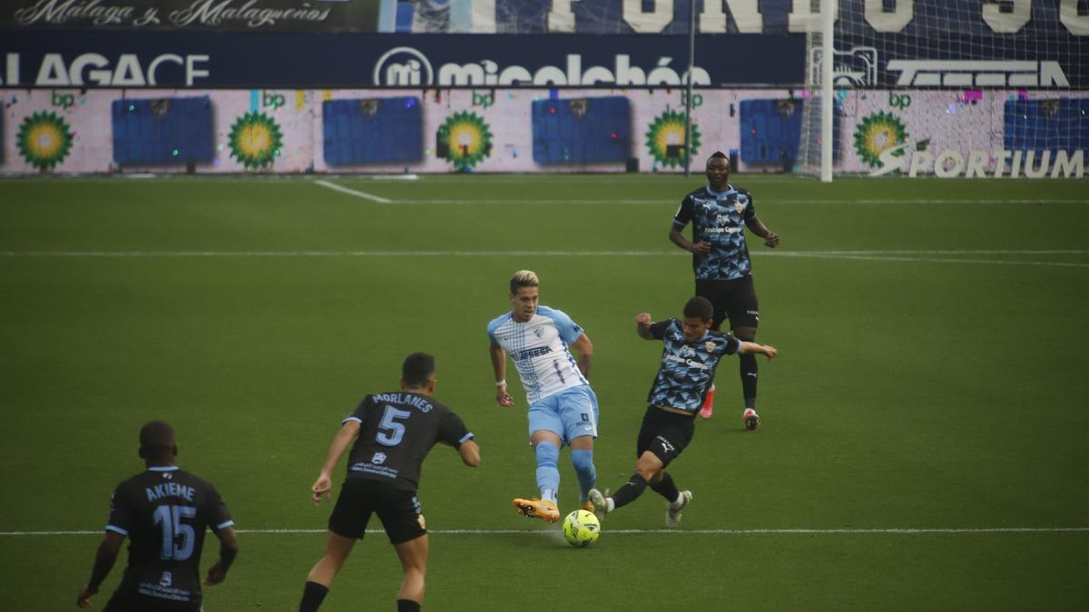 Partido de la Liga Smartbank entre el Málaga CF y el Almería