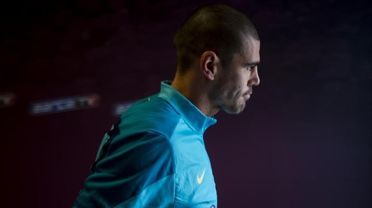 Valdés, a les instal·lacions de la ciutat esportiva del Barça.