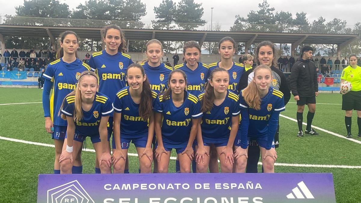 Una formación de la selección asturiana.