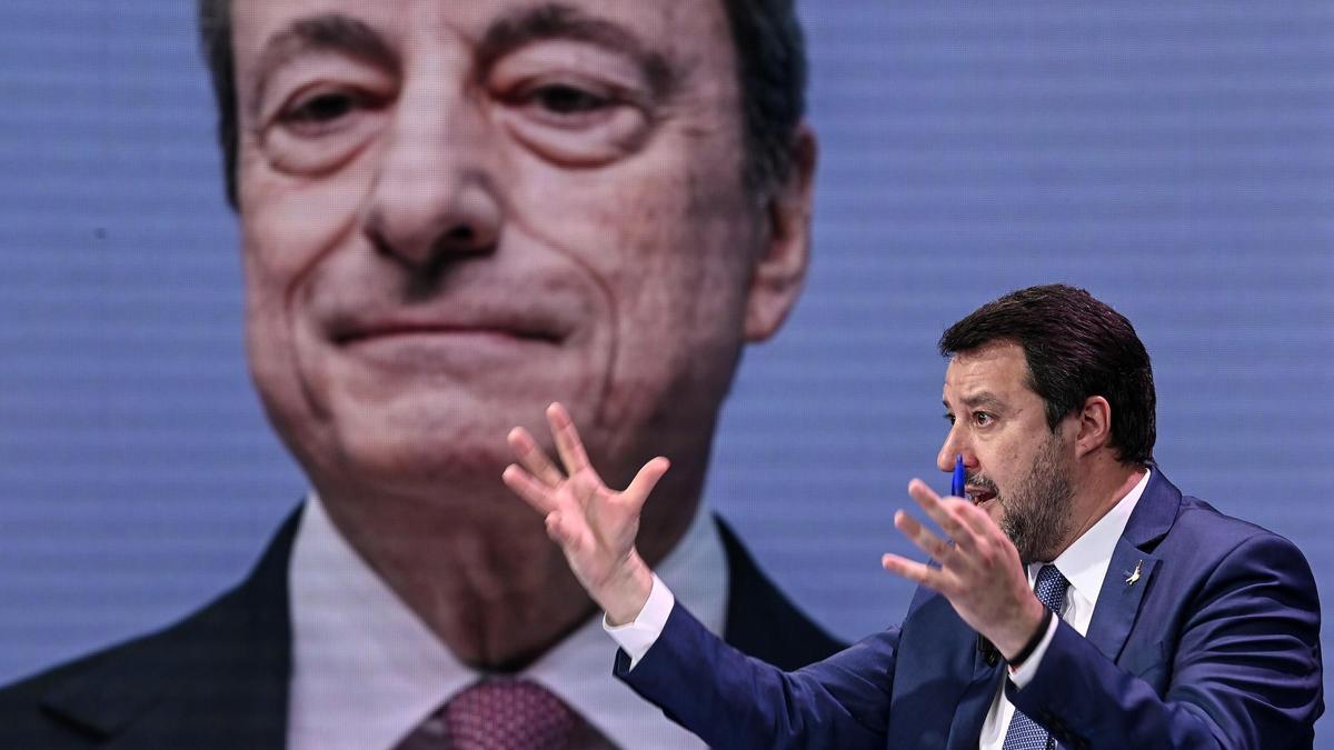 Matteo Salvini interviene en un programa de televisión