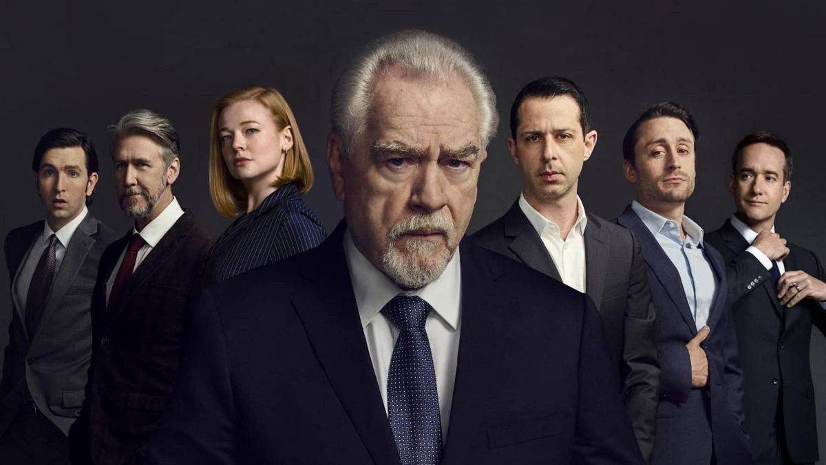 Imagen del reparto de la serie Succession, la que aspira a ser la gran ganadora de los Emmy.
