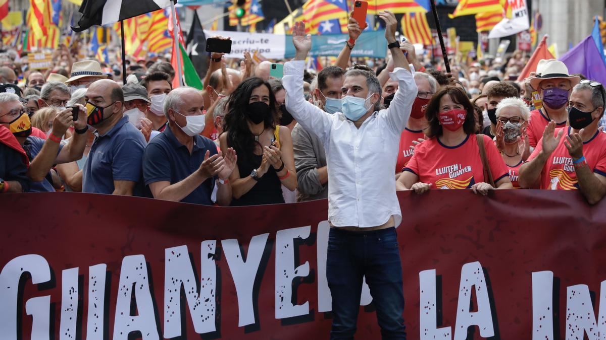 Jordi Cuixart en la manifestación de la ANC de la Diada