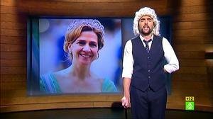Dani Mateo informa sobre la infanta Cristina a ’El intermedio’, de La Sexta.