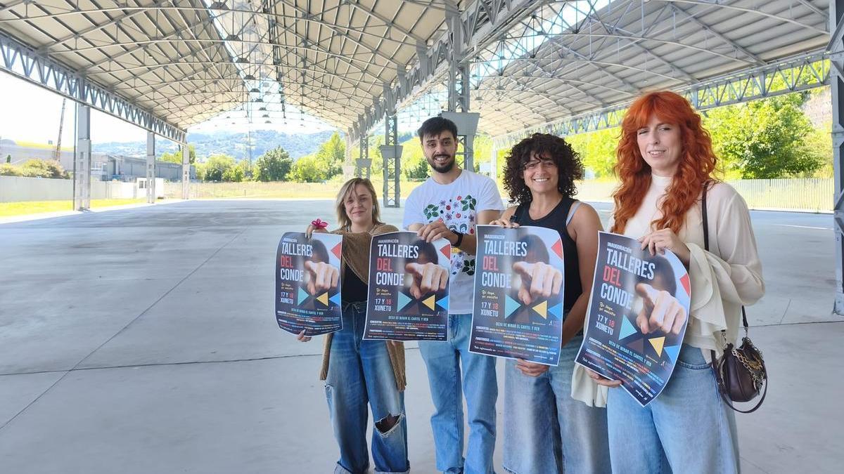 Marina Casero, Pablo Carrera, Mariajo Baudot y Marisa Valle Roso, en los Talleres del Conde.