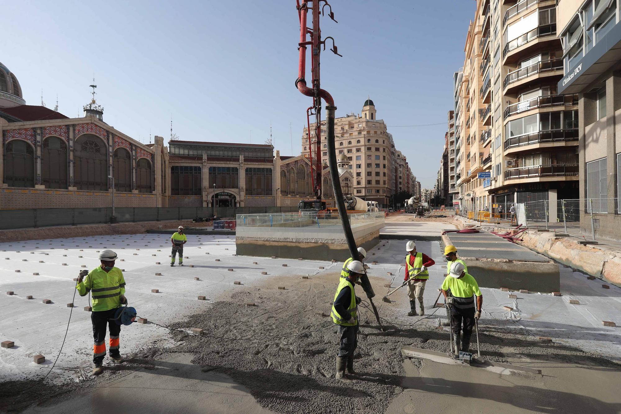 Avanzan las obras en el entorno del Mercado Central