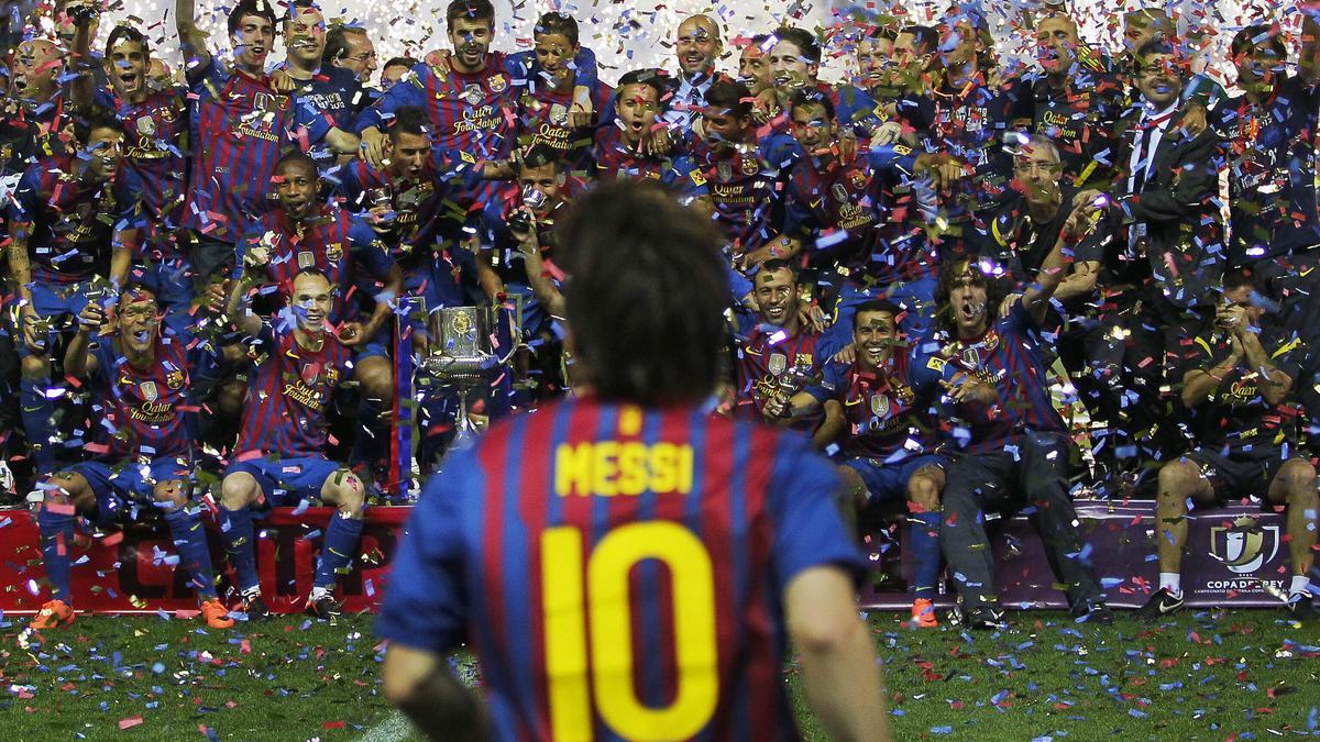 Lionel Messi nach dem Gewinn des Pokalfinales von 2012 gegen Athletic Bilbao.