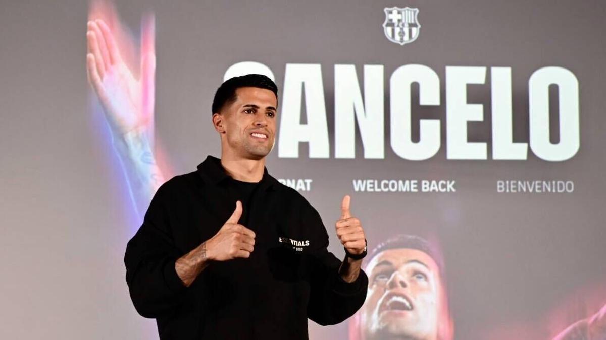 Cancelo, durante su presentación el pasado 13 de enero.
