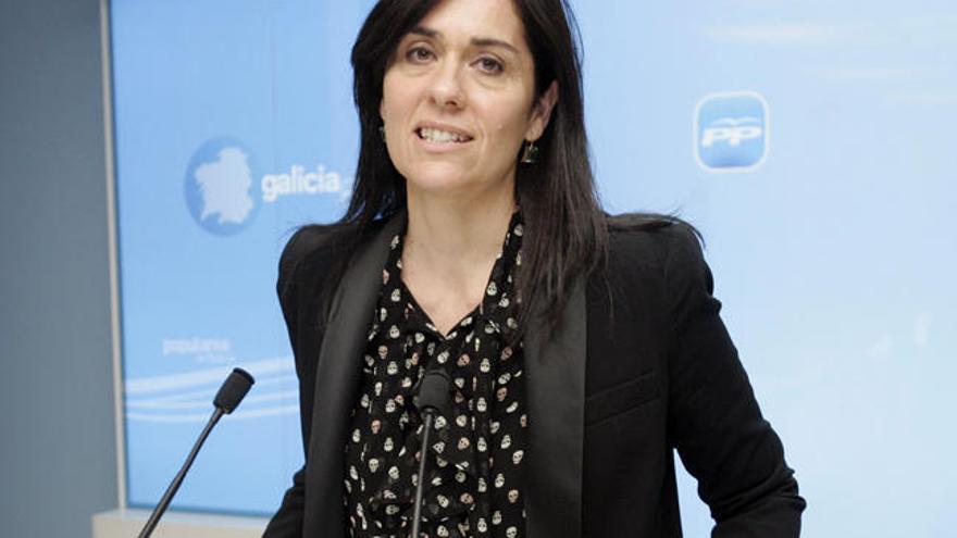La portavoz del PPdeG, Paula Prado, en la sede regional del Partido Popular. // Xoán Álvarez