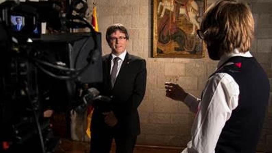 Carles Puigdemont durant el rodatge de &#039;L&#039;últim Gran Dictat&#039;