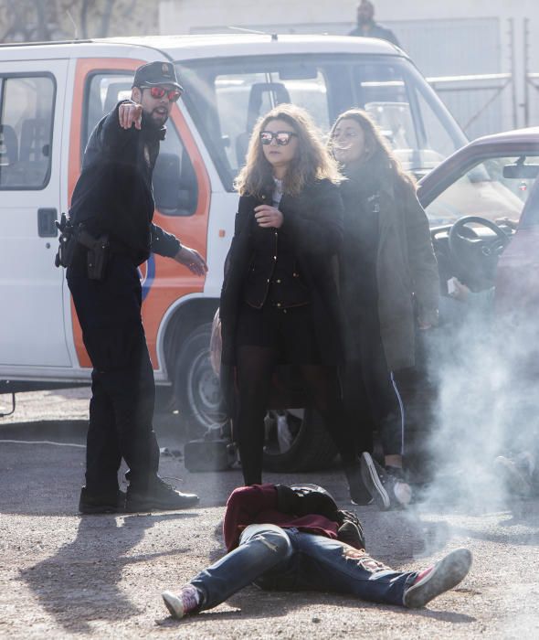 Simulacro de la Escuela de Enfermería de Castelló