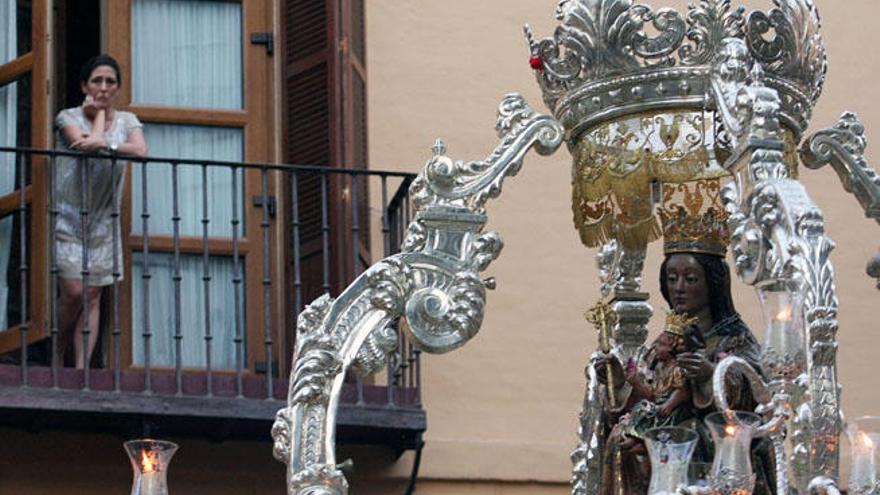 La Virgen de la Victoria, en su procesión del pasado año.