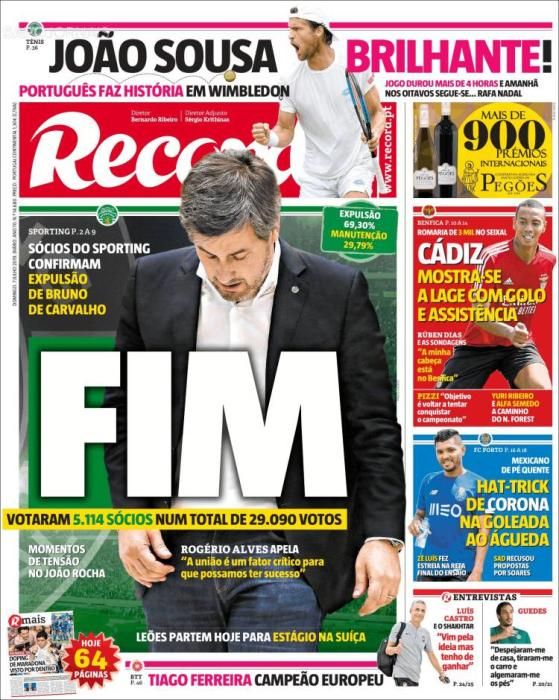 Portada RECORD domingo 7 julio 2019