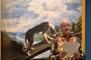 Bill Murray interpreta en el Prado un texto frente a la obra Fábula del perro y la presa, de Paul de Vos