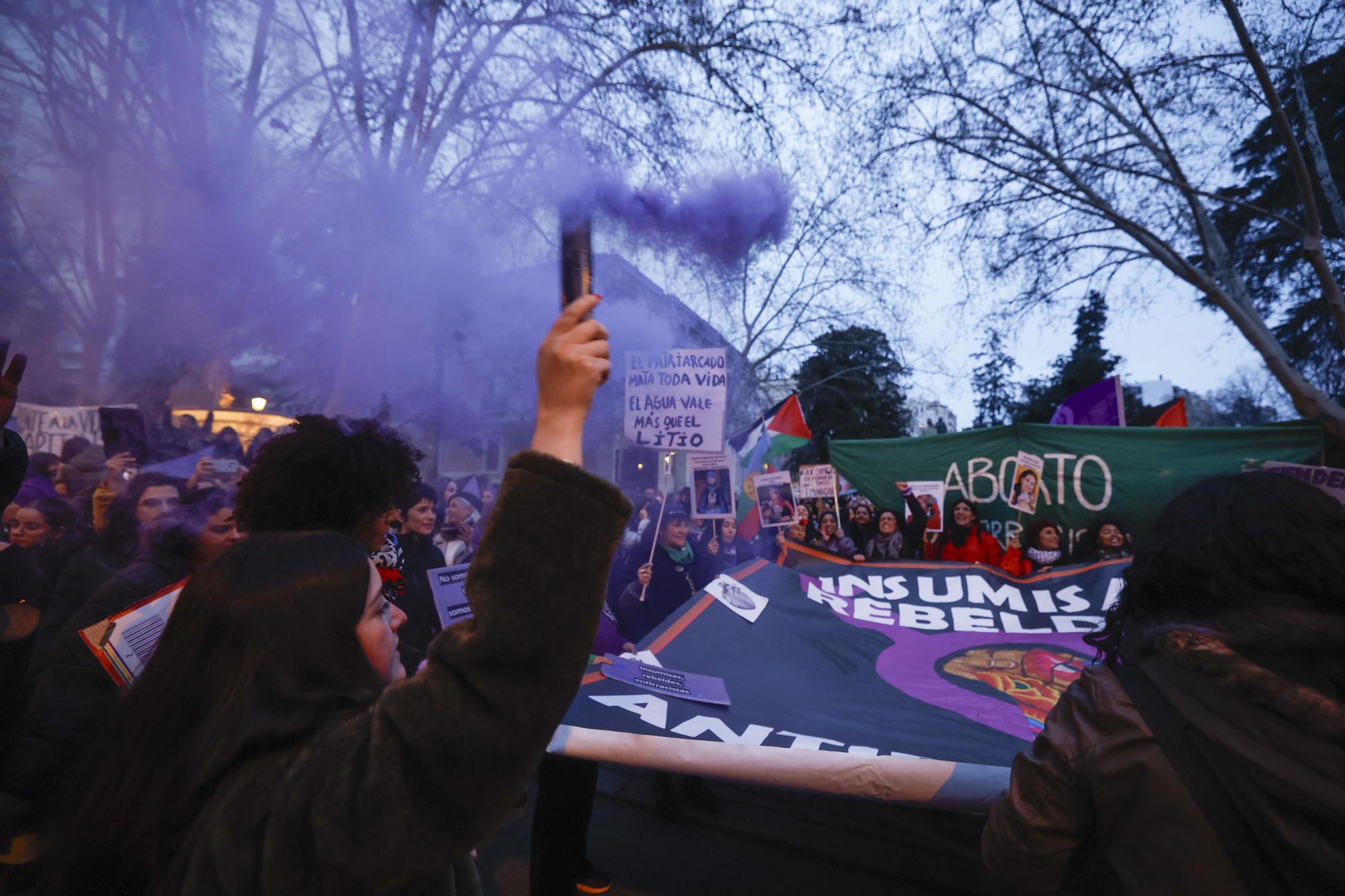 Manifestación de la Comisión 8M bajo el lema 'Patriarcado, Genocidio, Privilegios #SeAcabó'