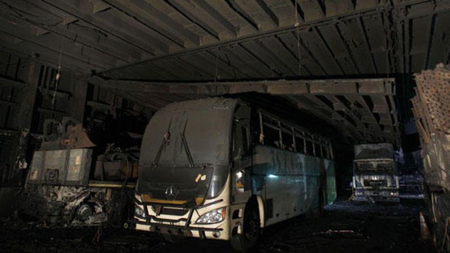 Interior del Repubblica di Roma tras el incendio.