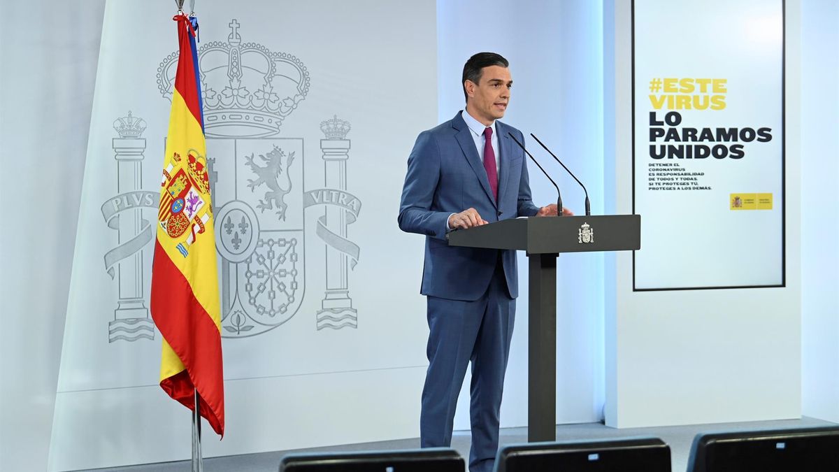 Pedro Sánchez, during his appearance at Moncloa last Saturday. Pedro Sánchez, during his appearance at Moncloa last Saturday.