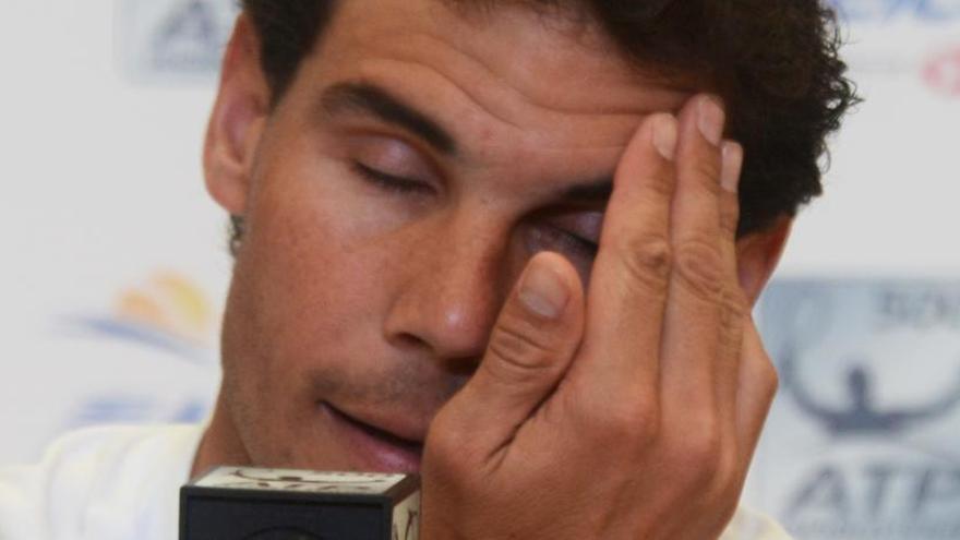 Nadal durante la rueda de prensa que ha ofrecido.