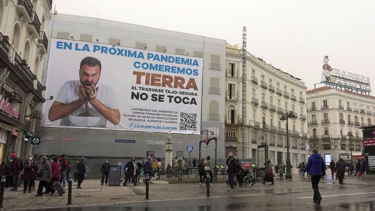 Reivindicación en Madrid sobre el trasvase Tajo-Segura.