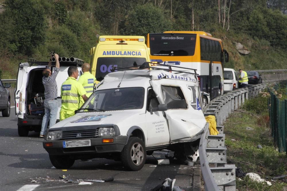 Accidente múltiple en la circunvalación de Ponteve