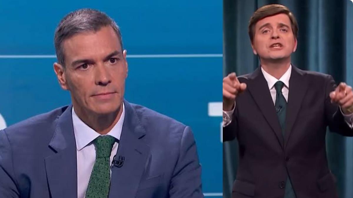 Pedro Sánchez en el 'Telediario' / Marc Giró en 'Late Xou'