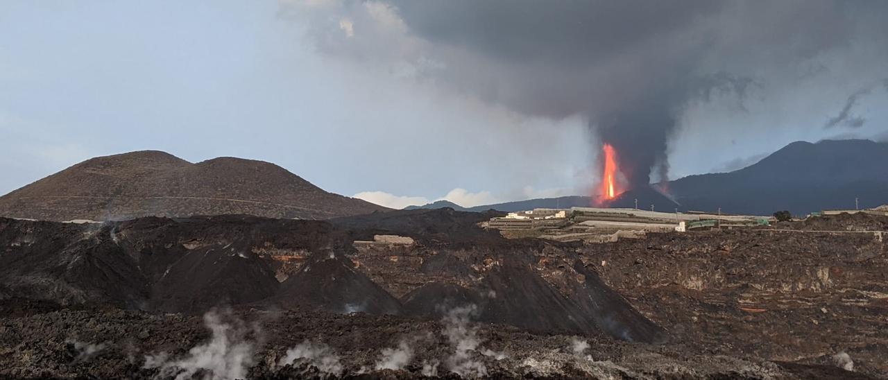 Desprendimiento interior del cono del volcán de La Palma