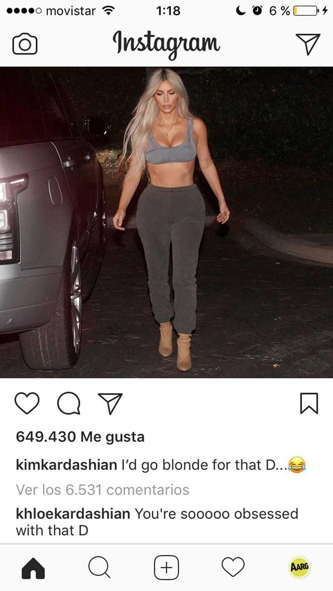 Khloé Kardashian bromea por Instagram con su hermana Kim
