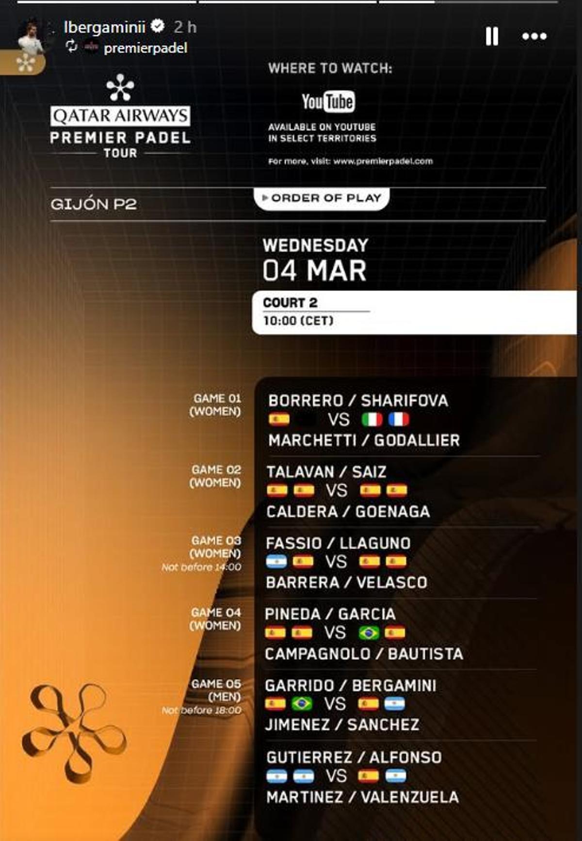 El post de Bergamini dando a entender que llegaba al partido