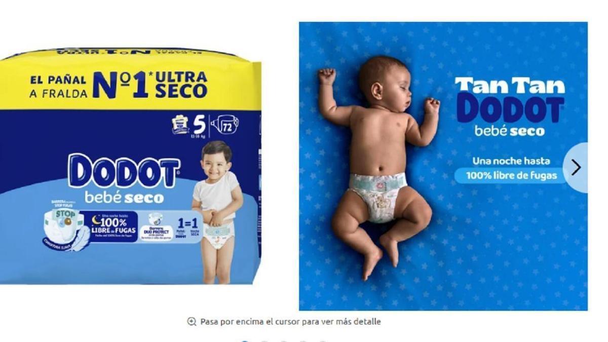 Pañales Dodot seco.