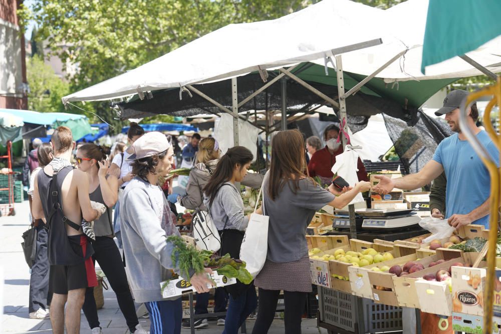 Imatges: EL mercat de Girona en un dissabte de confinament