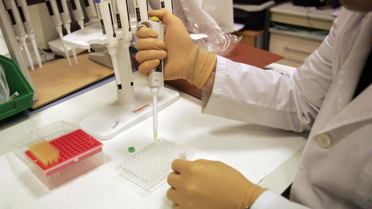Un trabajador en un laboratorio del Sergas.