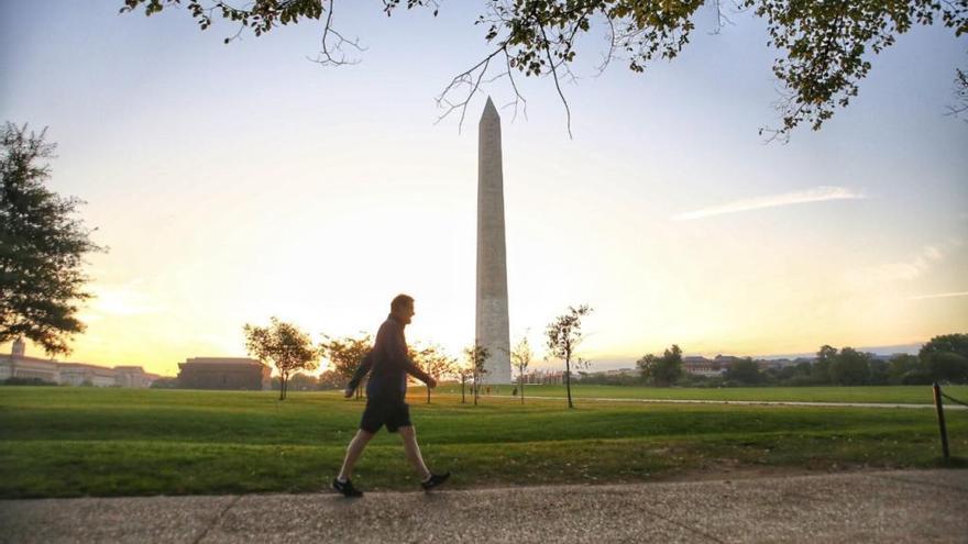 Rajoy, con el Monumento Washington de fondo // @marianorajoy