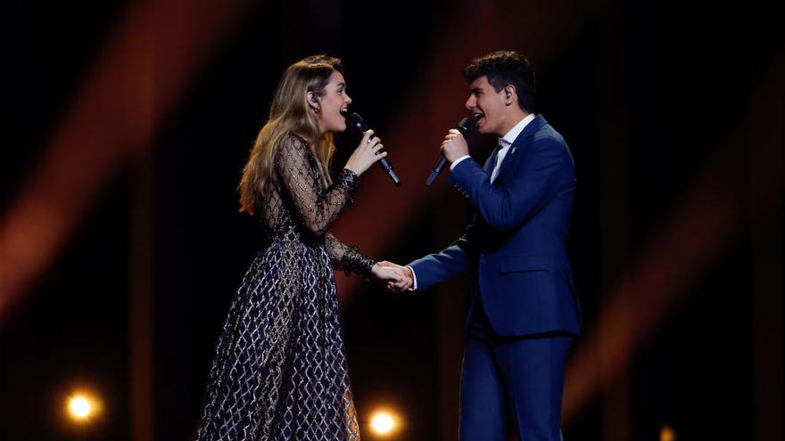 Amaia y Alfred, durante un ensayo de Eurovisión // Reuters