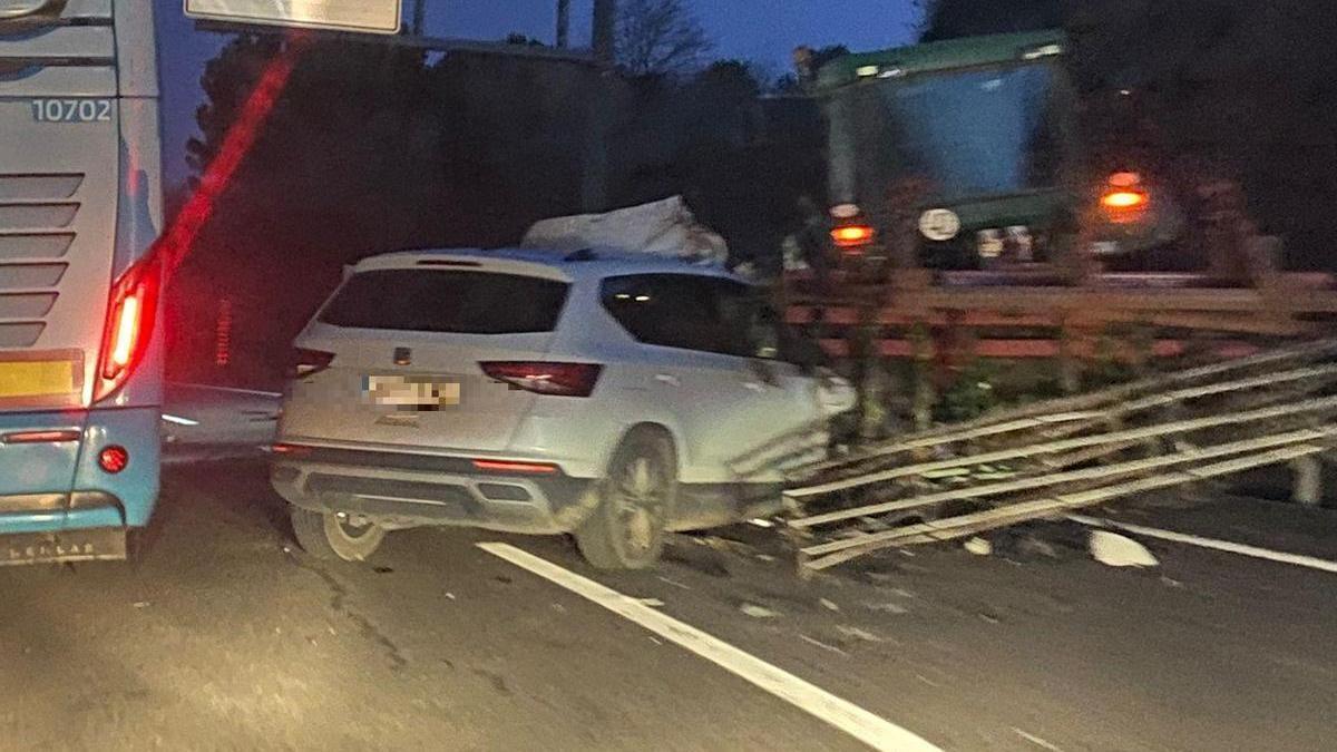 El cotxe i el tractor accidentats a la C-55 aquest divendres