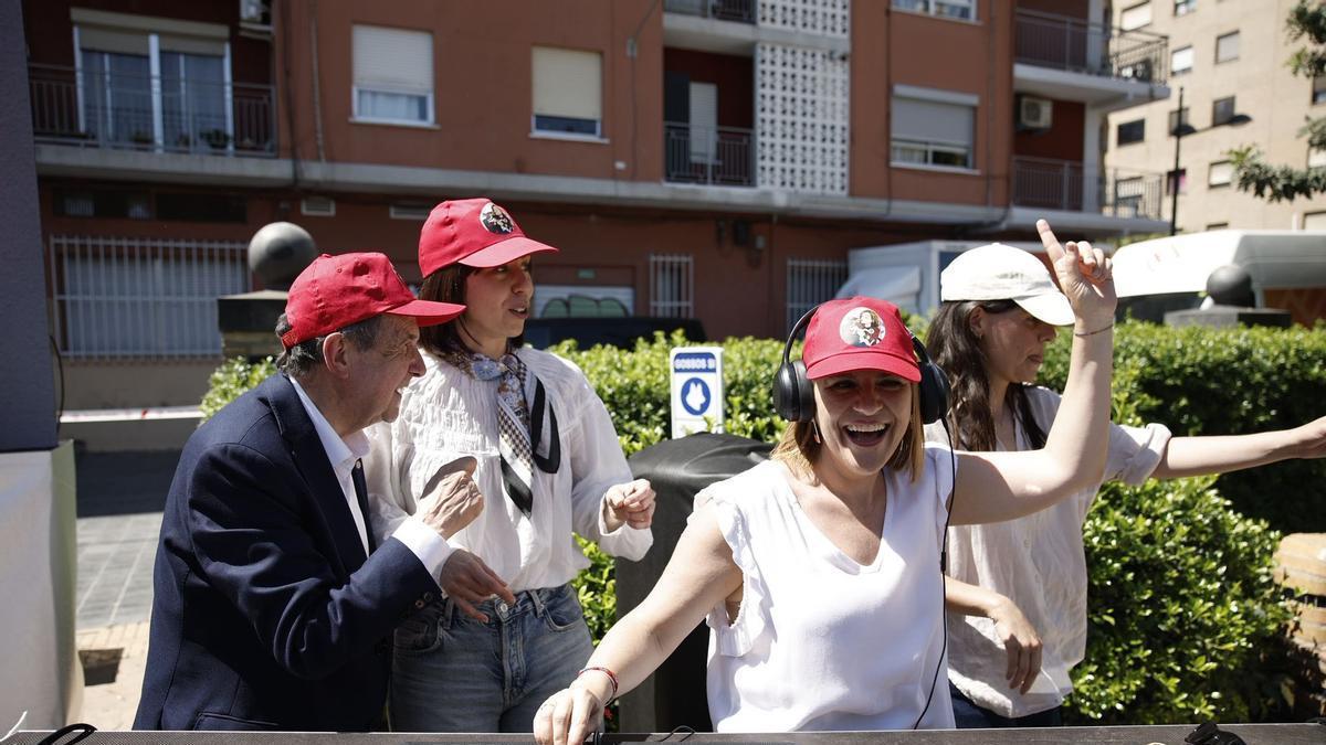 Abel Caballero, Diana Morant, Pilar Bernabé y Martlenders en el acto del PSPV en València.