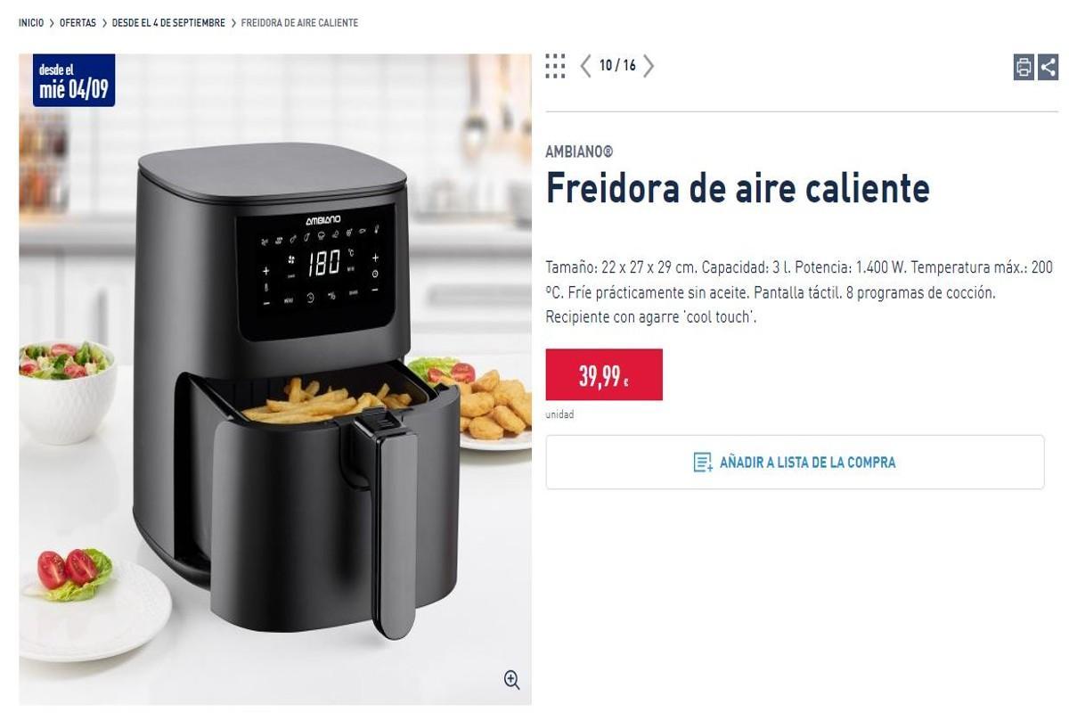 Freidora de Aldi con descuento.