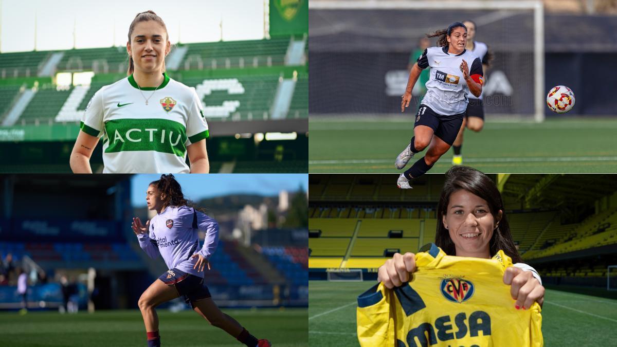 Jugadoras de Elche, Valencia, Levante y Villarreal femeninos
