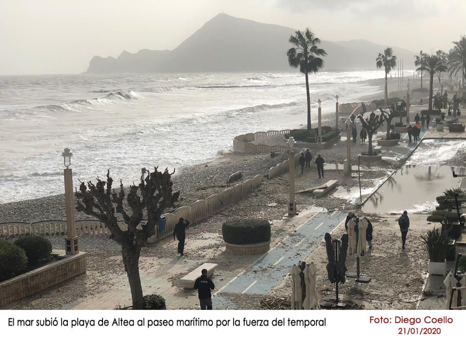 Temporal de lluvia y viento en la Marina Baixa