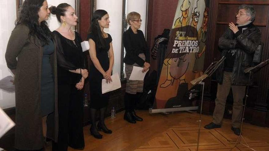 Recital de poemas, ayer, en la Casa Casares Quiroga.