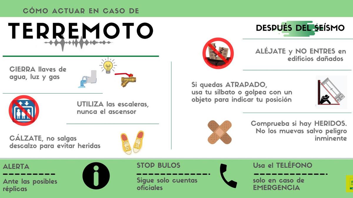 Precauciones del 112 en caso de terremoto