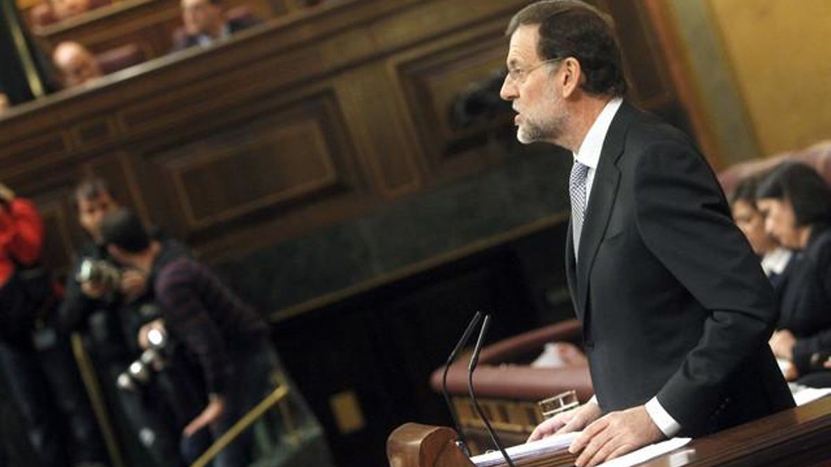 Mariano Rajoy, durante su discurso de investidura en el Congreso.