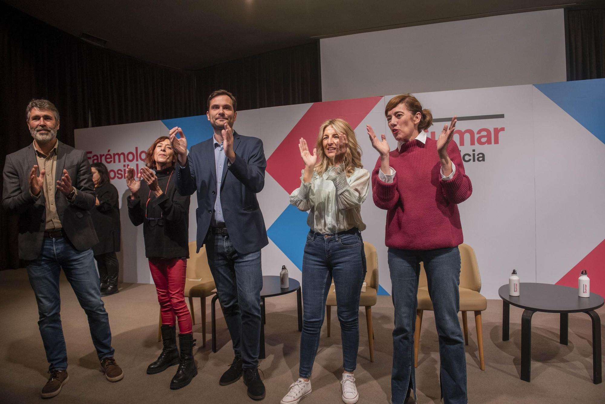 Yolanda Díaz, en un mitin de Sumar en A Coruña