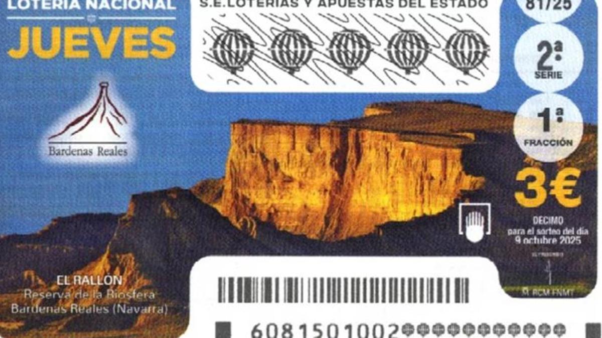 Boleto de la Lotería Nacional del 9 de octubre de 2025
