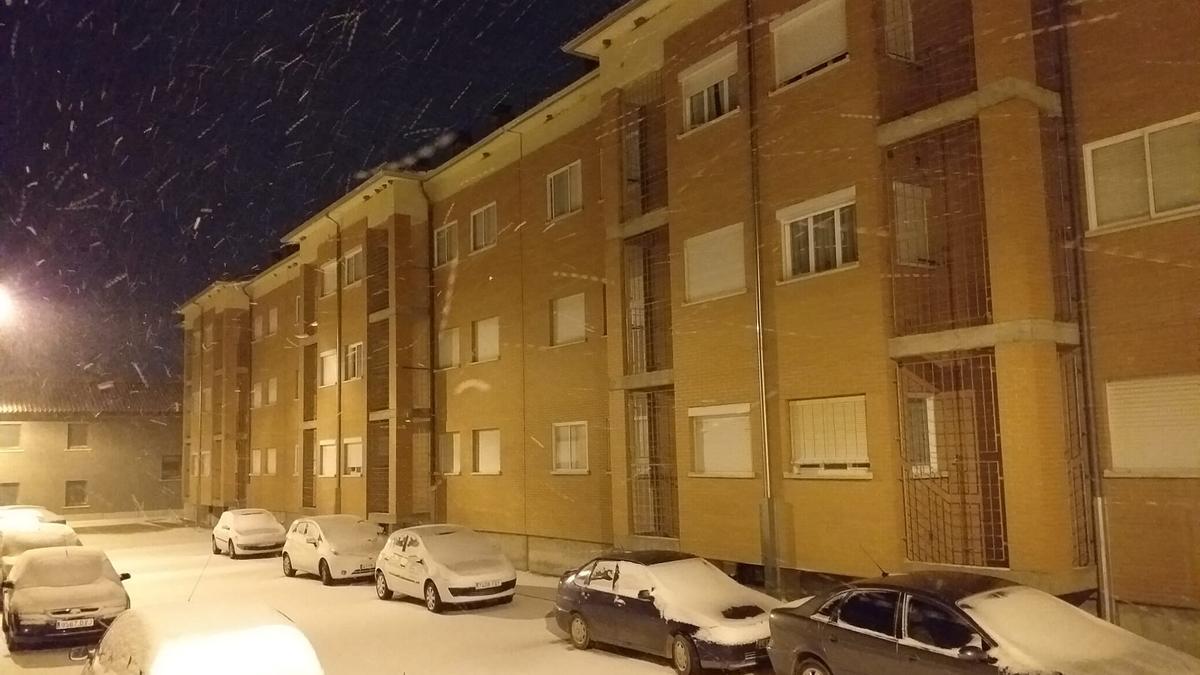 Nieva en las calles de Fuentesaúco.