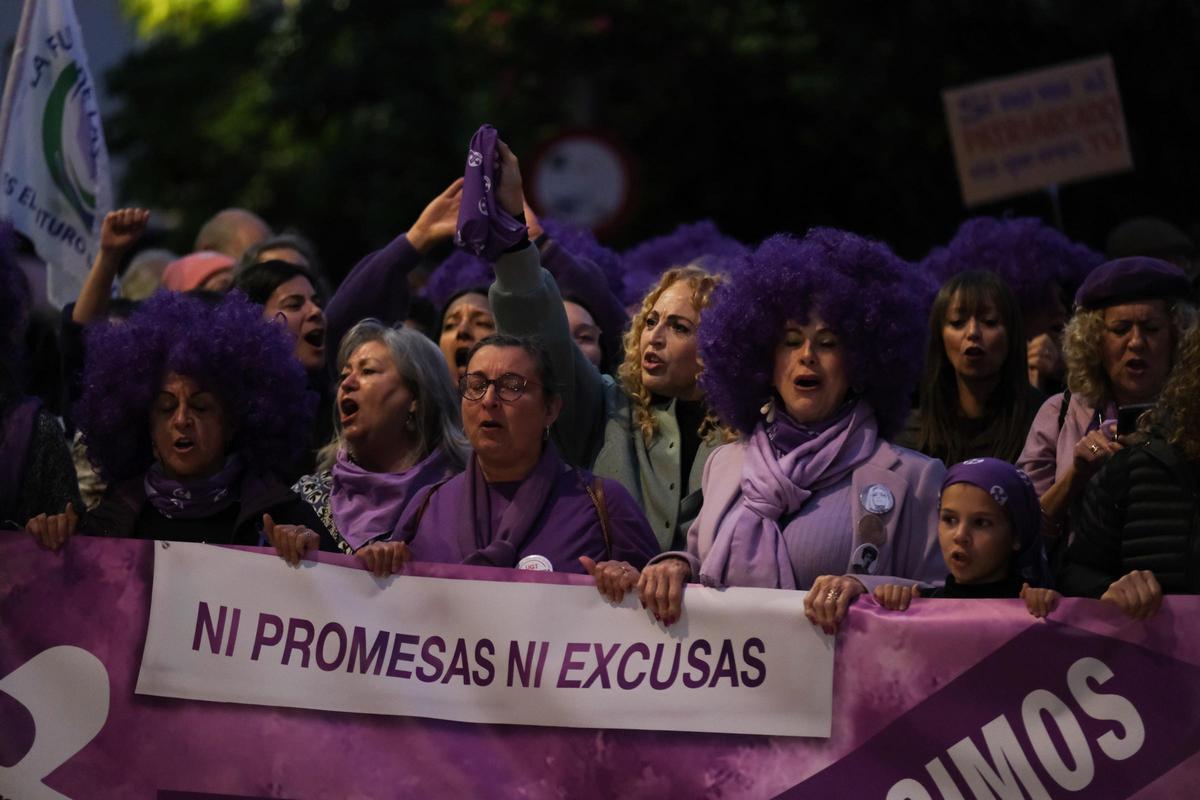 La marcha por el 8M en Málaga, en imágenes