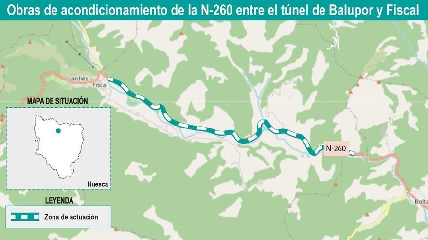 Mitma formaliza por 867.619 euros la redacción del acondicionamiento de la N-260 entre el túnel de Balupor y Fiscal