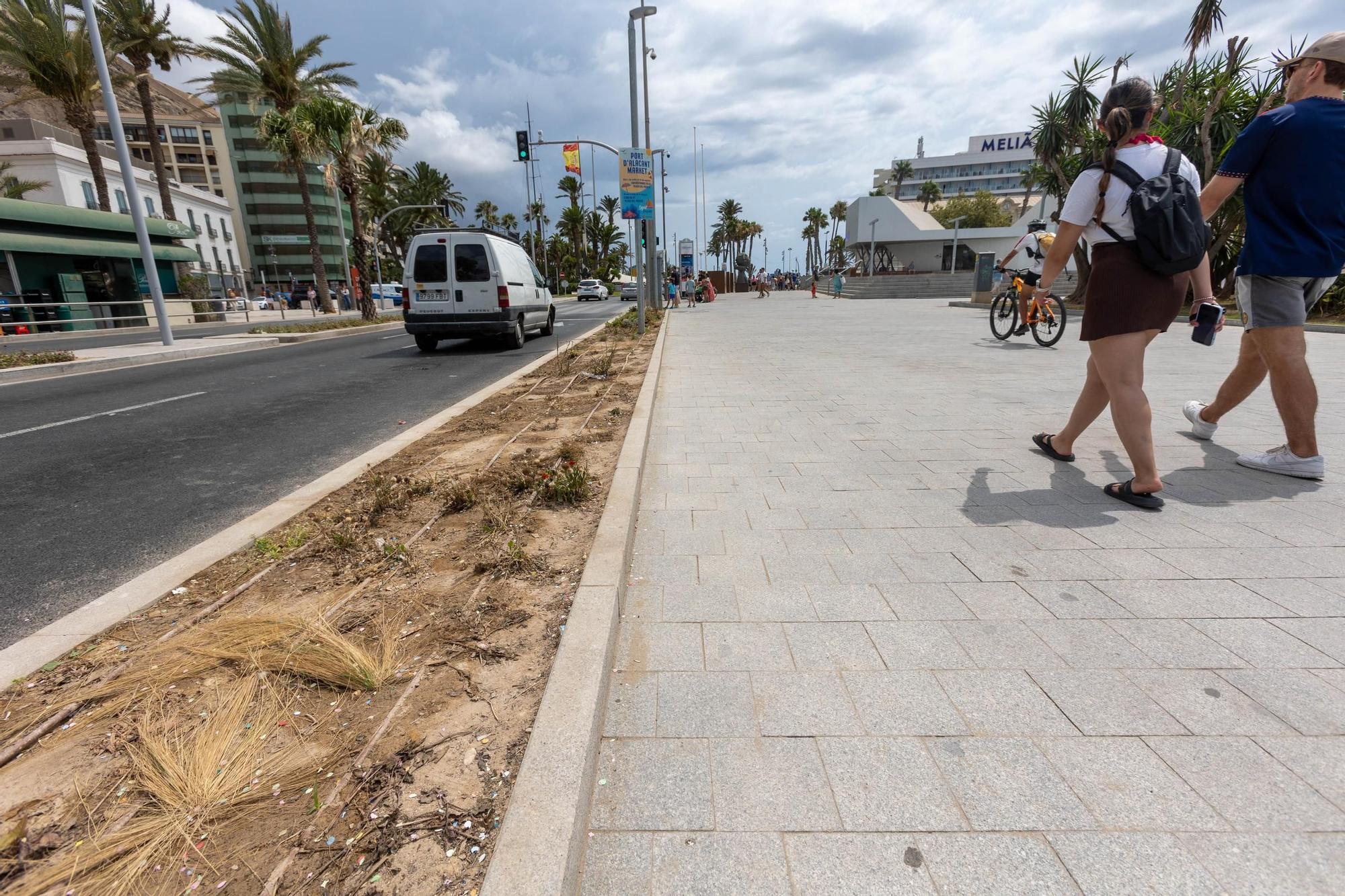 Así han quedado los jardines de la ciudad de Alicante tras las Hogueras