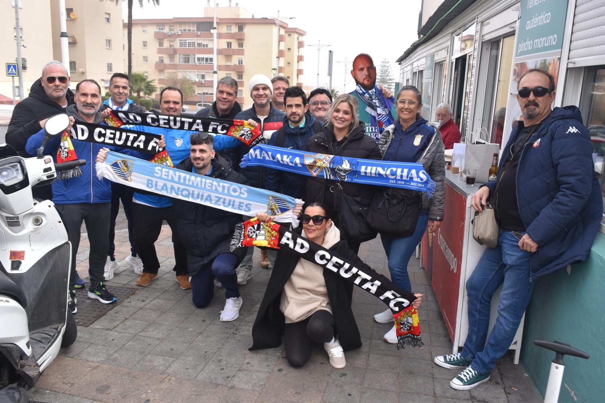 Los aficionados malagueños también estuvieron en el AD Ceuta - Málaga CF