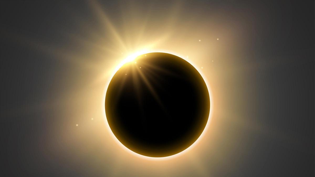 Momento de un eclipse de sol.